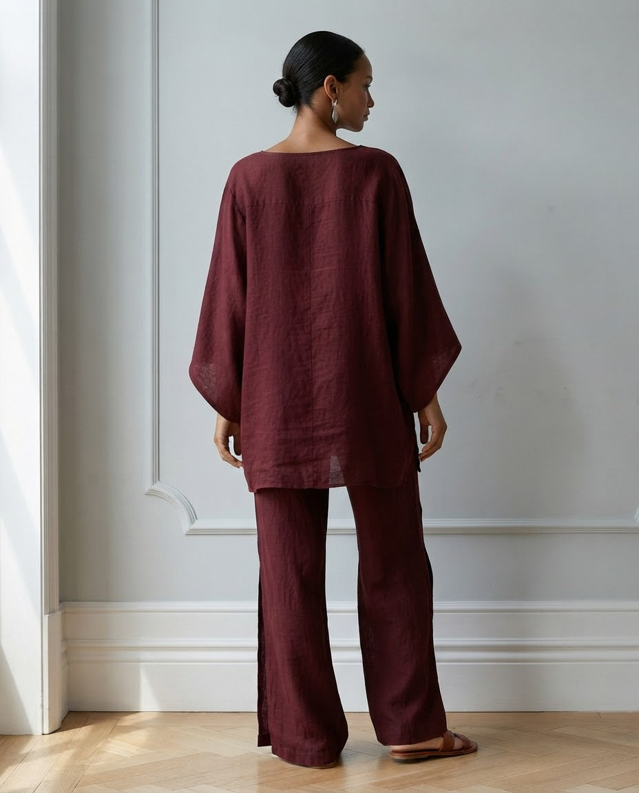 Completo Marta — Tunica Asimmetrica e Pantalone Ampio