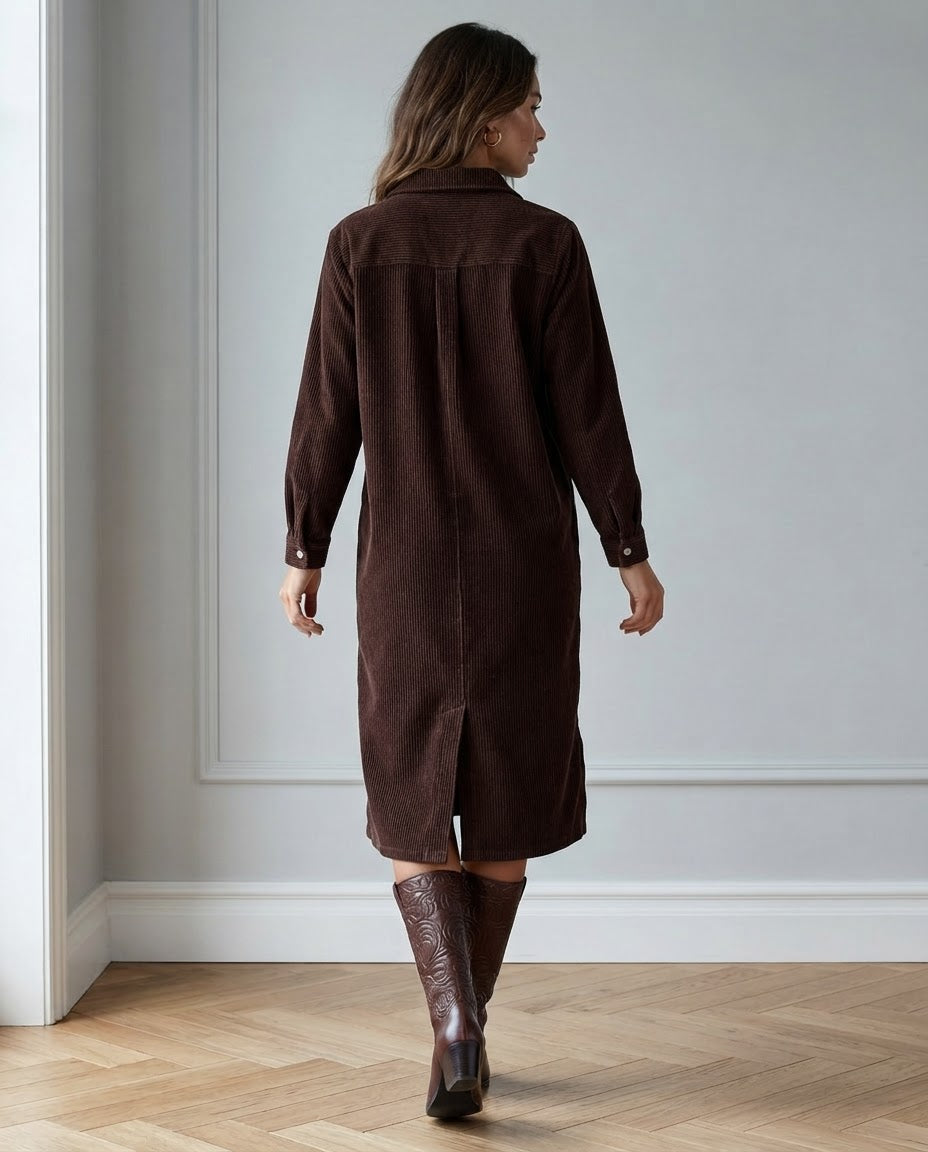 Vestido camisero Aurora — Pana