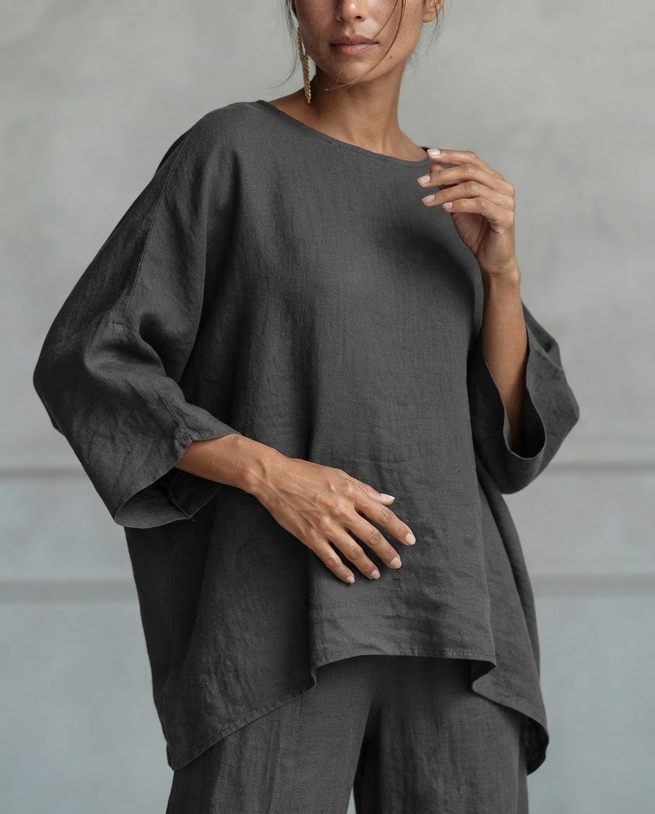 Completo Marta — Tunica Asimmetrica e Pantalone Ampio