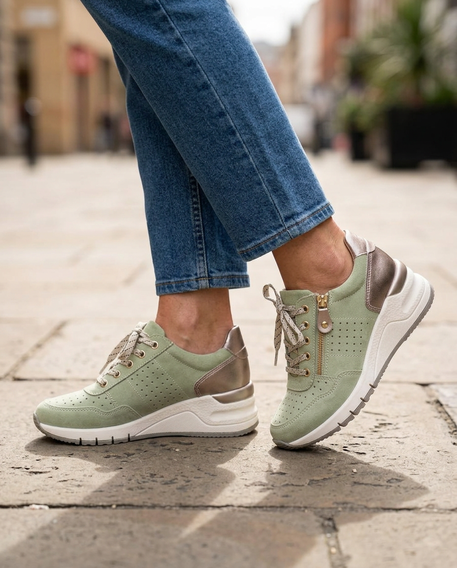 Sneakers con Zeppa Interna e Zip