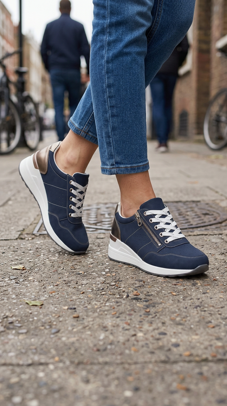 Sneakers con Zeppa Interna e Zip