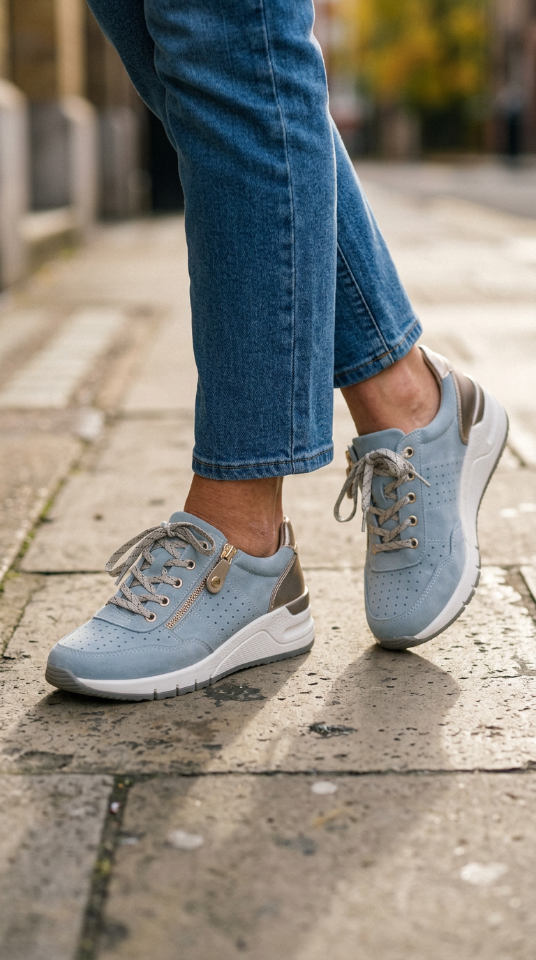 Sneakers con Zeppa Interna e Zip