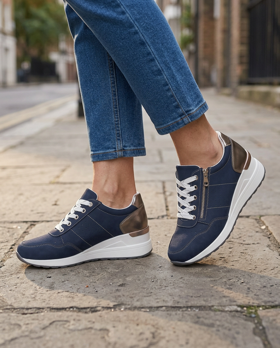 Sneakers con Zeppa Interna e Zip