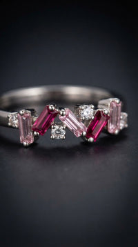 Anello con Zirconi Baguette Multicolore