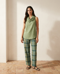 Giada | Completo Top Drappeggiato e Pantaloni a Quadri