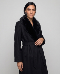 Cappotto Ginevra — Doppiopetto con Collo in Ecopelliccia
