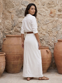 Allegra | Robe chemise longue drapée
