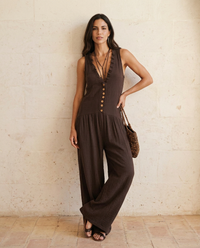 Giorgia | Jumpsuit lunga a gamba larga con bottoni