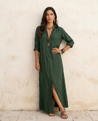Nora | Abito Camicia Lungo in Lino