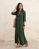 Nora | Abito Camicia Lungo in Lino