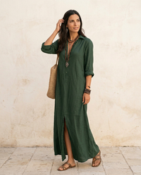 Nora | Abito Camicia Lungo in Lino