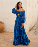 Lucrezia | Abito Lungo Off-Shoulder a Fiori
