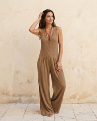 Giorgia | Jumpsuit lunga a gamba larga con bottoni