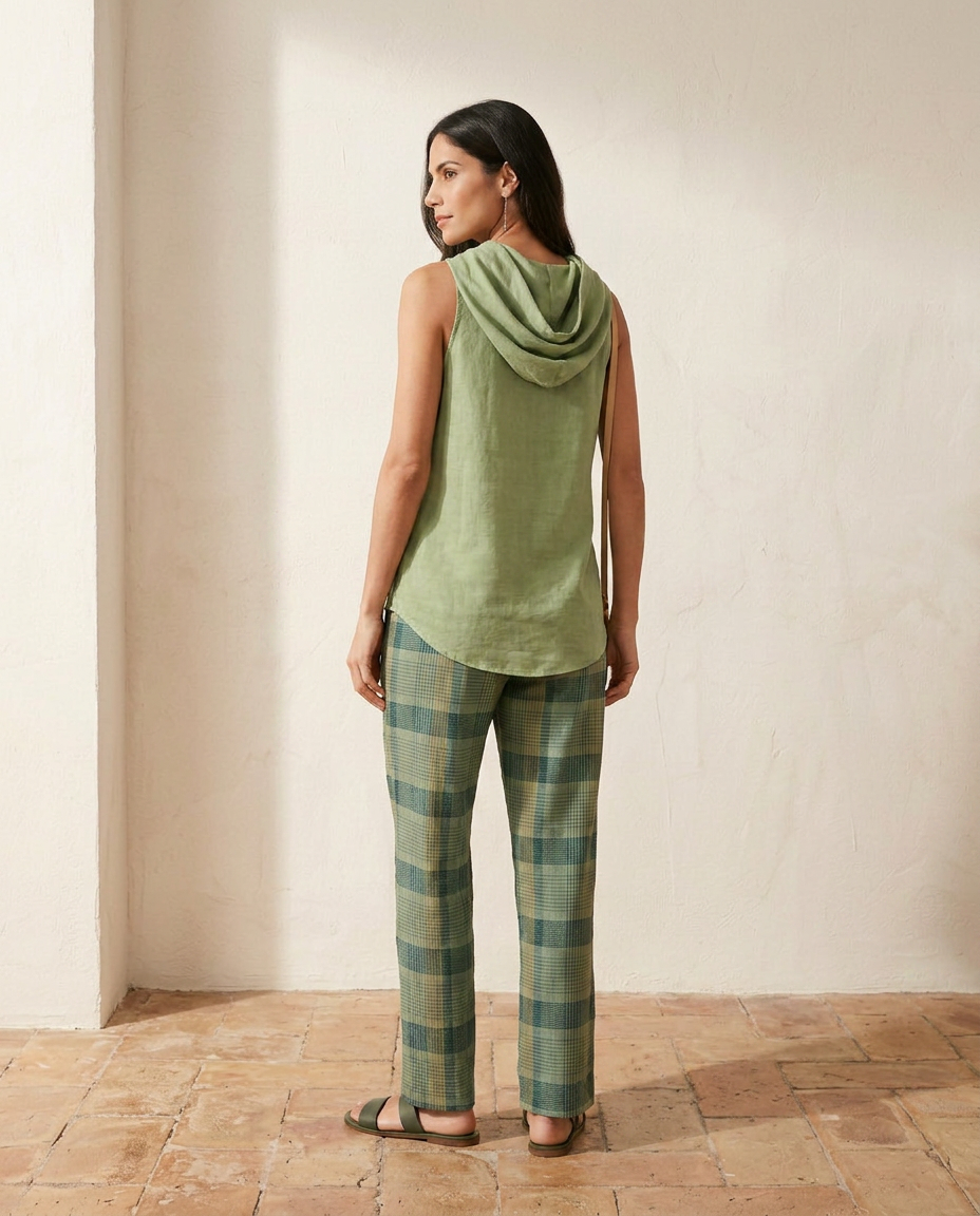 Giada | Completo Top Drappeggiato e Pantaloni a Quadri