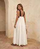 Matilde | Vestido Largo Bicolor con Escote Cruzado
