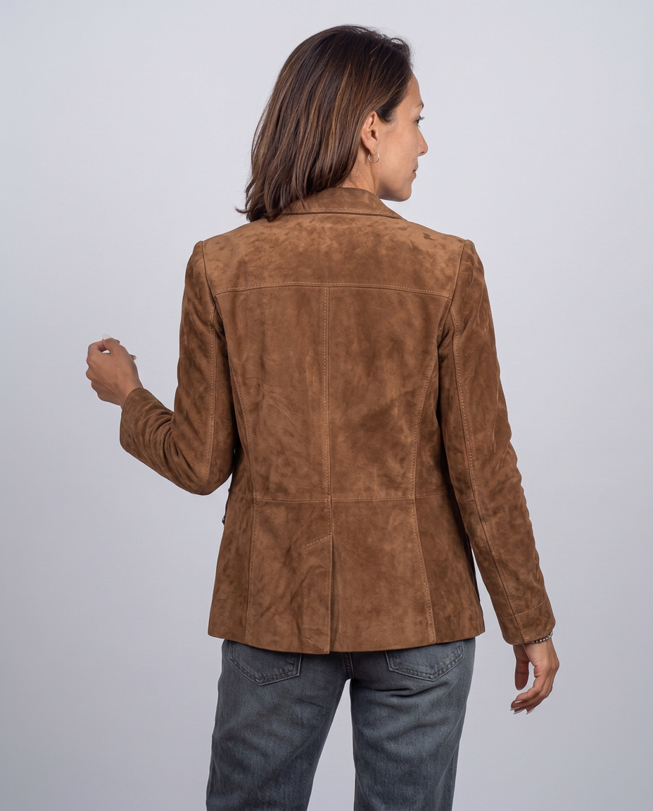Blazer Monopetto Effetto Camoscio