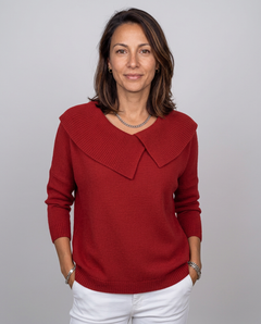 Maglione con Collo Rovesciato Asimmetrico