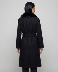 Cappotto Ginevra — Doppiopetto con Collo in Ecopelliccia