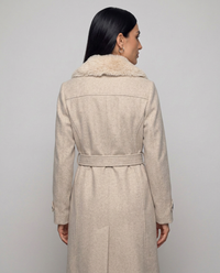 Cappotto Ginevra — Doppiopetto con Collo in Ecopelliccia