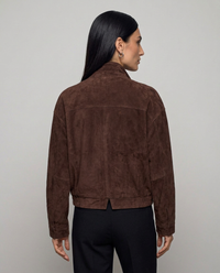 Bomber Corto Effetto Camoscio
