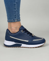 Sneakers Comode con Profilo Metallizzato