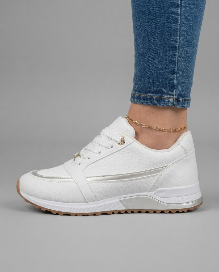 Sneakers Comode con Profilo Metallizzato