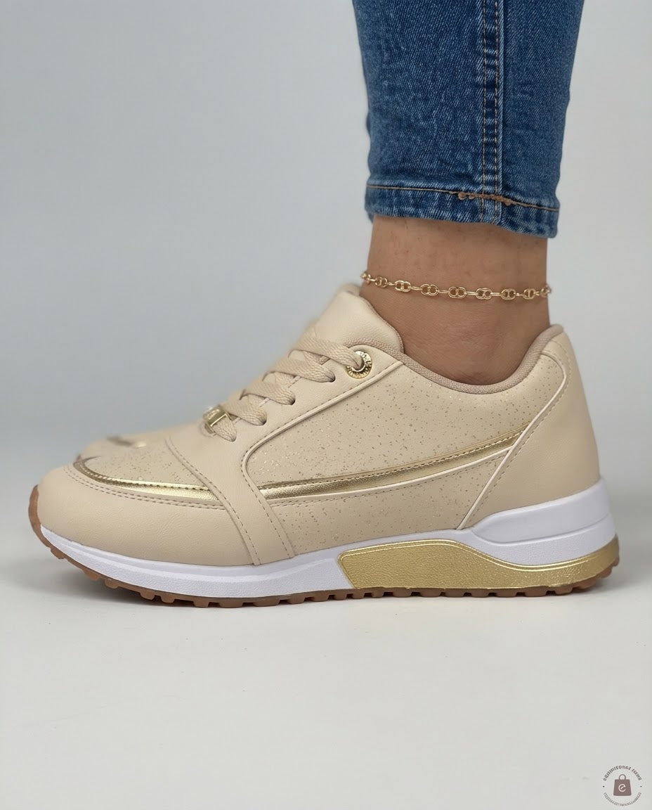 Sneakers Comode con Profilo Metallizzato