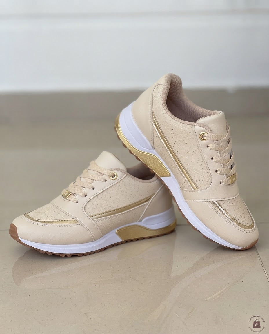 Sneakers Comode con Profilo Metallizzato
