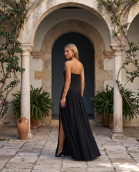 Vittoria | Abito Lungo Bustier con Spacco e Foulard