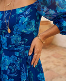 Lucrezia | Abito Lungo Off-Shoulder a Fiori