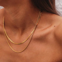 Malena — Set di 2 Collane Placcate Oro 18K