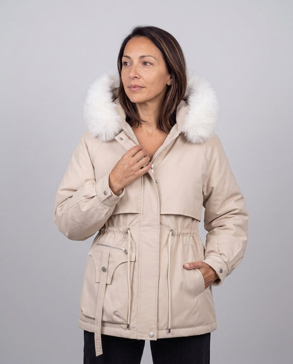 Parka Cervinia — Cappuccio in Ecopelliccia e Coulisse in Vita
