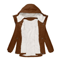 Parka Livigno con cappuccio e interno in sherpa — Cognac