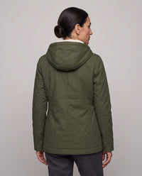 Parka Livigno con cappuccio e interno in sherpa — Verde Militare