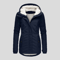 Parka Livigno con cappuccio e interno in sherpa — Blu Navy