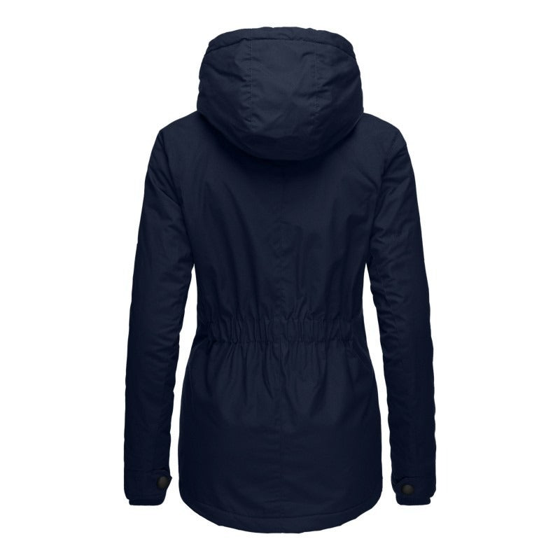 Parka Livigno con cappuccio e interno in sherpa — Blu Navy