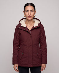 Parka Livigno con cappuccio e interno in sherpa — Bordeaux
