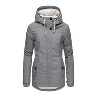 Parka Livigno con cappuccio e interno in sherpa — Grigio