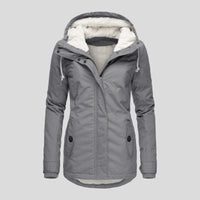Parka Livigno con cappuccio e interno in sherpa — Grigio