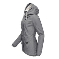 Parka Livigno con cappuccio e interno in sherpa — Grigio