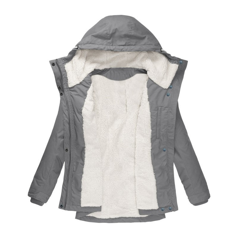 Parka Livigno con cappuccio e interno in sherpa — Grigio