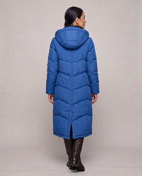 Piumino Dolomiti lungo con interno in ecopelliccia — Blu Royal
