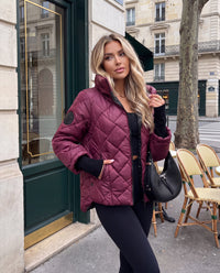 Piumino Serena trapuntato con cappuccio — Bordeaux