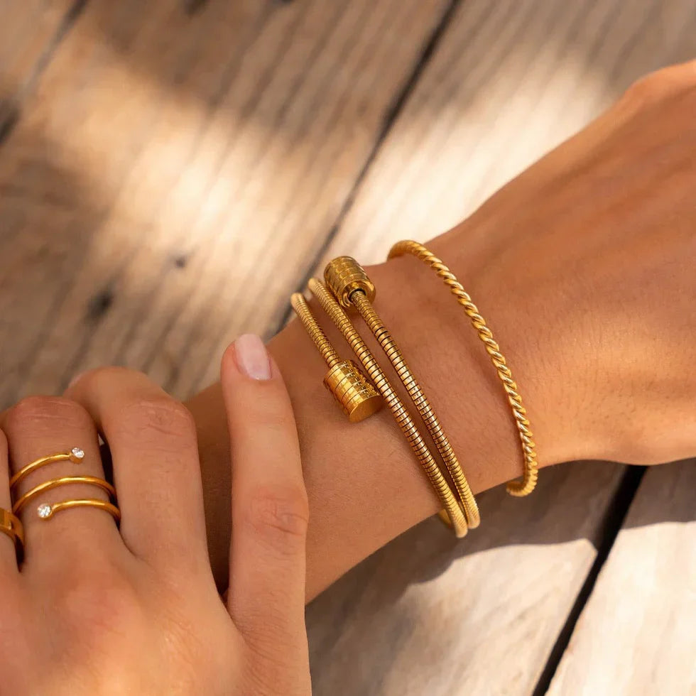 Amanda — Bracciale a Spirale Placcato Oro 18K