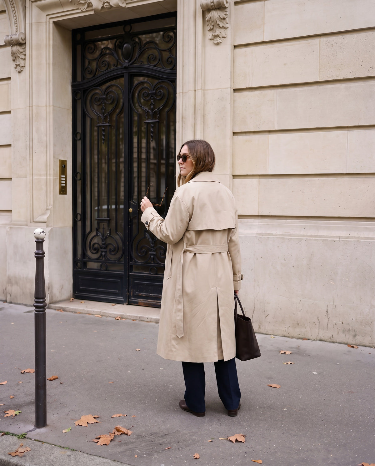 Trench Eleonora lungo doppiopetto — Beige
