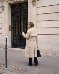 Trench Eleonora lungo doppiopetto — Beige